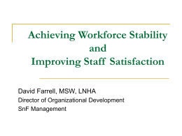 Achieving and Improving Staff Satisfaction Results