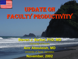 MEASURING FACULTY PRODUCTIVITY: How?
