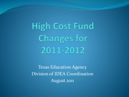 High Cost fund 2011-2012