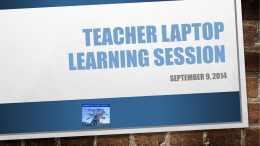 TEACHER LAPTOP LEARNING SESSION