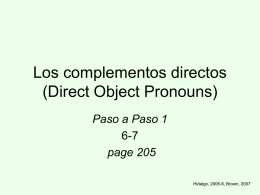 Los complementos directos (Direct Object Pronouns)