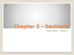 Chapter 3 - Decimals - ArbitraryY | Stochastics