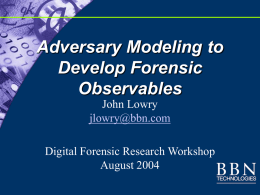 A Theory of Observables - Digital Forensics Research