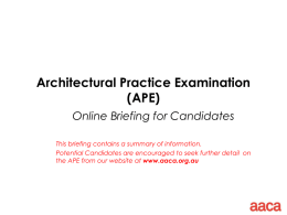 Architectural Practice Examination (APE)