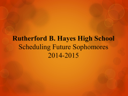Rutherford B. Hayes High School Upcoming Sophomore