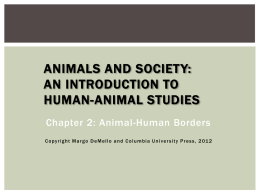 Animals and Society: An Introduction to Human