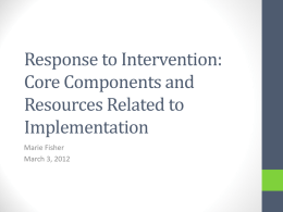 Response to Intervention: Overview and Resources