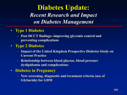 Diabetes and Coronary Heart Disease