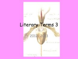 Literary Terms 3 - Forest Hills School District