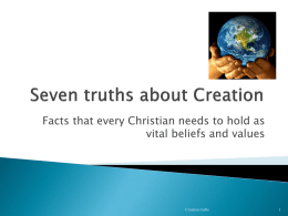 Seven truths about Creation