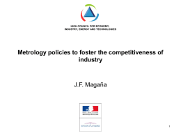 Metrology policies to foster the competitiveness of industry