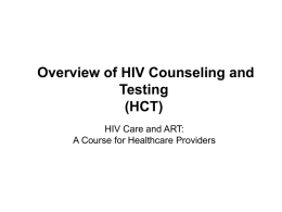 Voluntary counseling and HIV testing