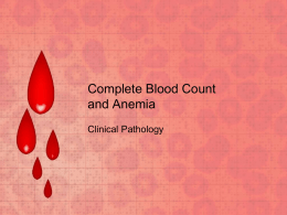 Complete Blood Count and Anemia - Yola