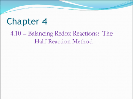 Balancing Redox Reactions: The Half