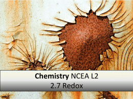 2.7 Redox Reactions - Science Class Online