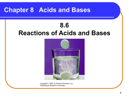 Reactions of Acids & Bases