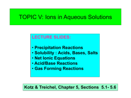 V: Ions in Aqueous Solutions