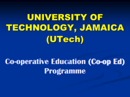 UNIVERSITY OF TECHNOLOGY, JAMAICA (UTech) Co