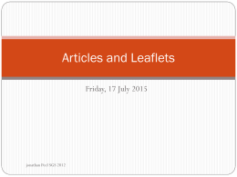 Articles and Leaflets - English teaching resources