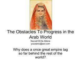 The Obstacles To Progress in the Arab World