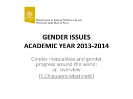 GENDER ISSUES ACADEMIC YEAR 2013-2014