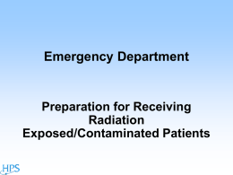 Hospital Preparation for a Radiation Patient