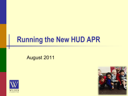 Running the New HUD APR