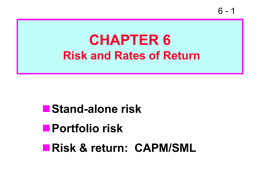 CHAPTER 5 Risk and Rates of Return