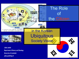 The Role of the Citizen in the Korean Ubiquitous Society