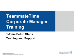 TeammateTime Store Manager Training