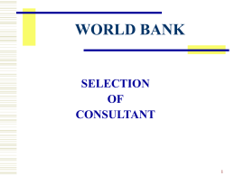 WORLD BANK Islamic Republic of Iran Information Seminar