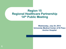 Region 15 Regional Healthcare Partnership Orientation Meeting