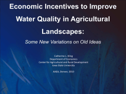 Water Quality Trading for Agricultural Nonpoint Sources