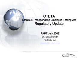 FAA/DOT Regulatory Overview & Update