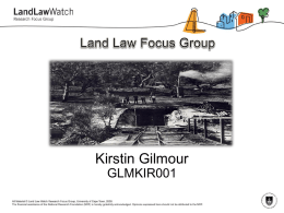 Land Law Focus Group