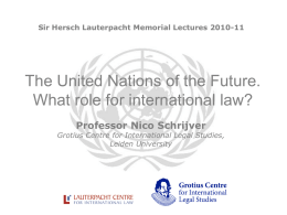 The United Nations of the Future. What role for