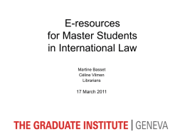 E-ressources for PhD students in international law