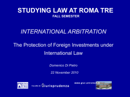 STUDYING LAW AT ROME TRE INTERNATIONAL ARBITRATION …