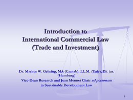 INTERNATIONAL LAW FOR SUSTAINABLE DEVELOPMENT