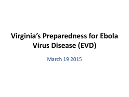 Virginia’s Preparedness for Ebola Virus Disease (EVD)