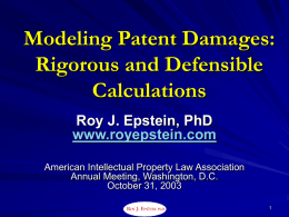 Roy Epstein AIPLA Presentation Oct. 31, 2003