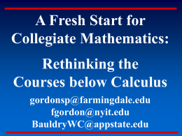 Some Data on Mathematics Education