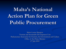Malta’s National Action Plan for Green Public Procurement