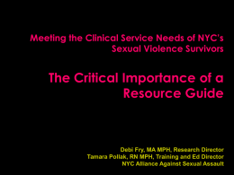 Meeting the Clinical Service Needs of NYC’s Sexual