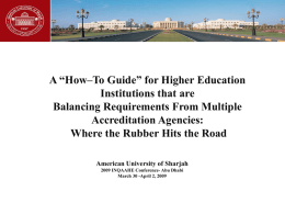 A “How–To Guide” for Higher Education