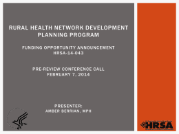 Rural Health Network Development Planning Program
