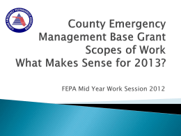 County Emergency Management Base Grant Scopes of Work