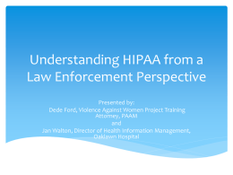 Understanding HIPAA from a Law Enforcement Perspective