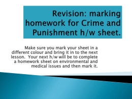 Revision: marking homework for Peace and Conflict h/w sheet.