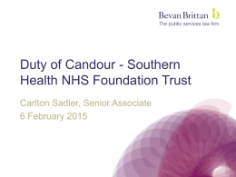 Duty of Candour - Southern Health NHS Foundation Trust